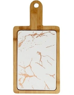 SOGA 33.5cm Square Wooden Serving Paddle with Slate
