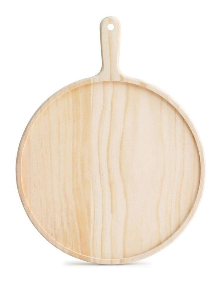 SOGA 7-Inch Round Pine Wood Serving Tray image 1