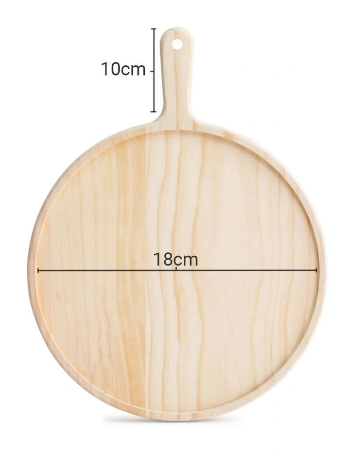SOGA 7-Inch Round Pine Wood Serving Tray image 2