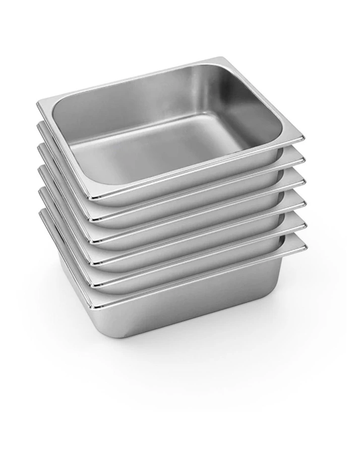 SOGA 6X Gastronorm GN Pan Full Size 1/2 GN Pan 10cm Deep Stainless Steel Tray With Lid image 1