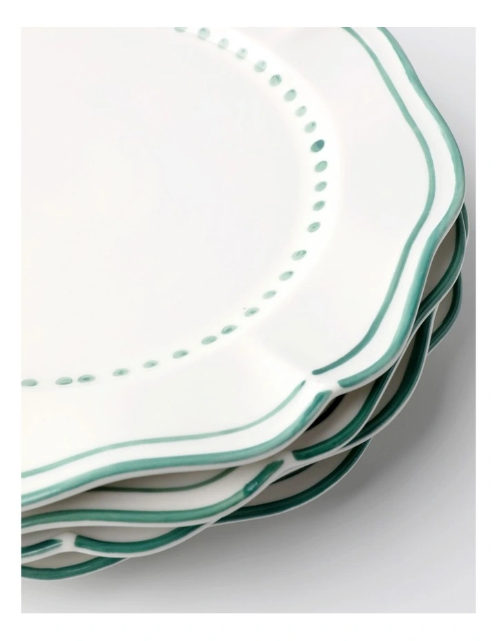 Capri Green Porcelain Dinner Plates Set of 4 image 2