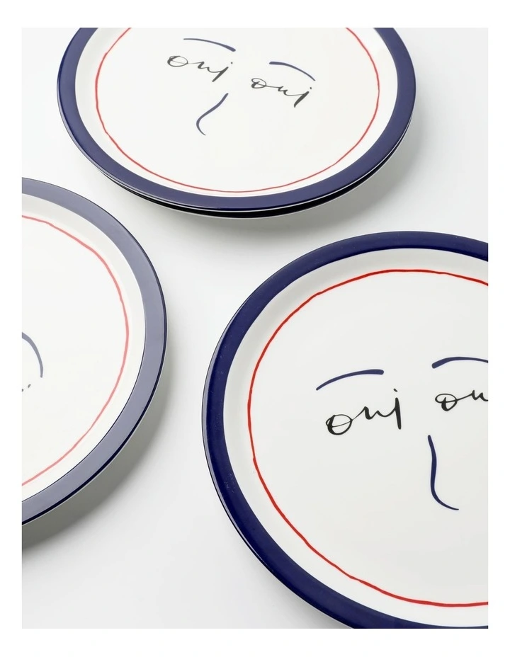 Paris Oui Oui Porcelain Plates Set of 4 image 3