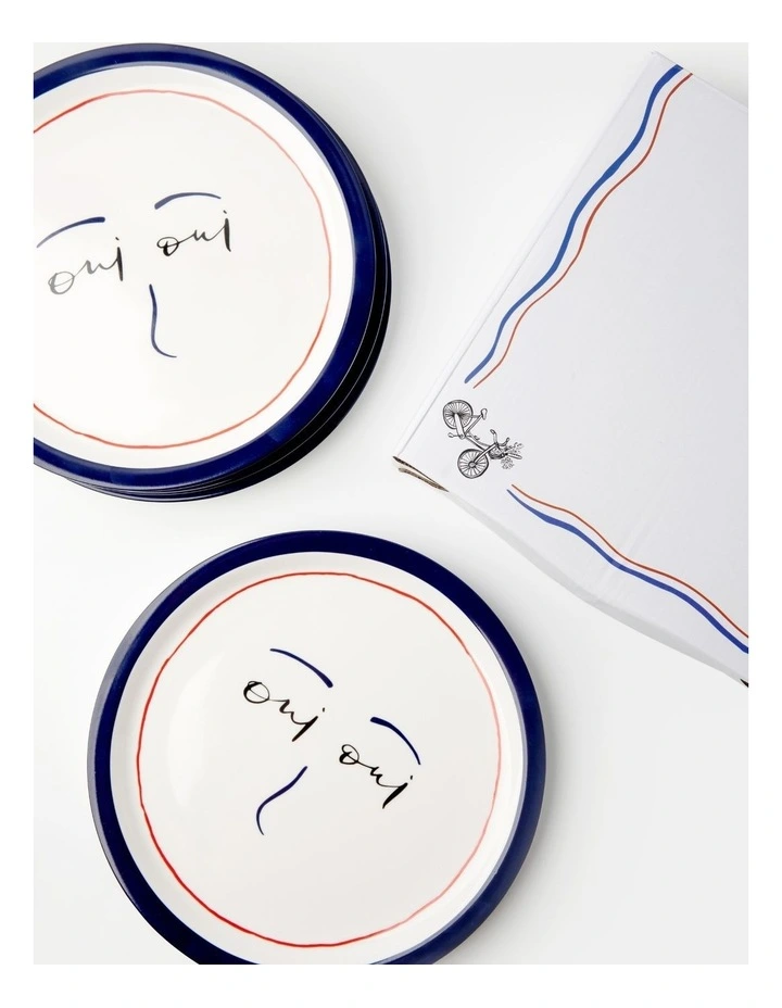 Paris Oui Oui Porcelain Plates Set of 4 image 4