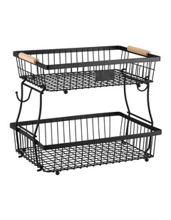 5-Star Chef 2 Tier Fruit Basket Bowl Detachable Kitchen Food Storage Stand