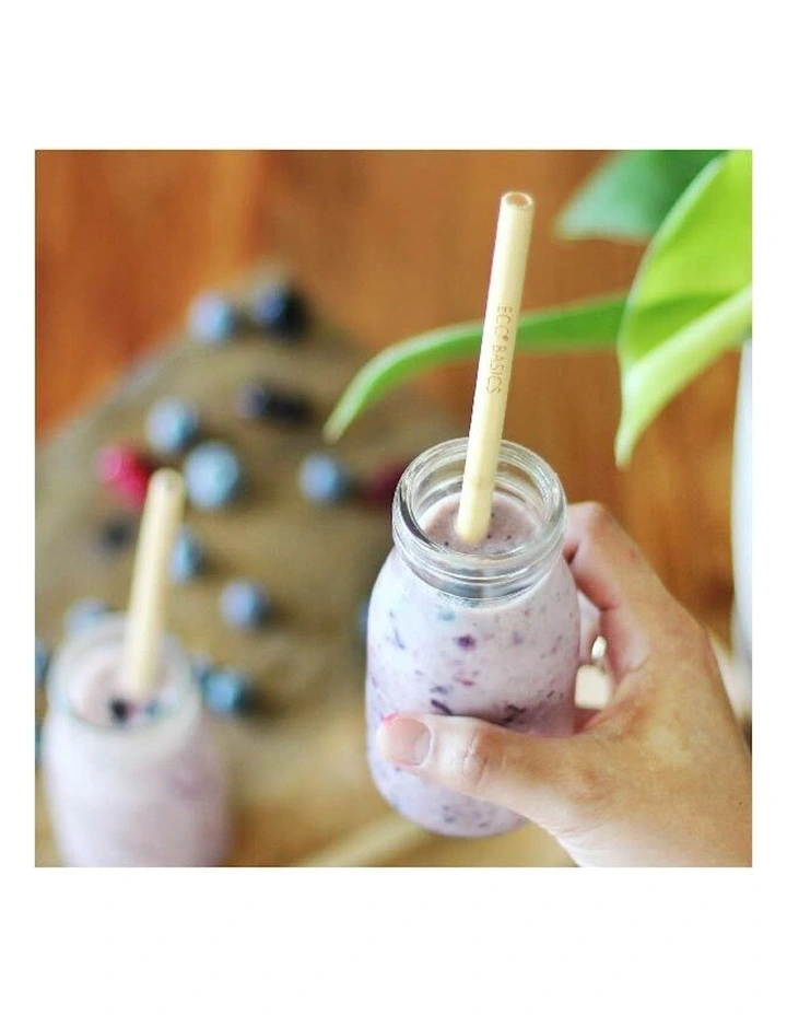 4PK Eco Basics 23cm Reusable Bamboo Drinking Beverage Straws Straight Washable image 5