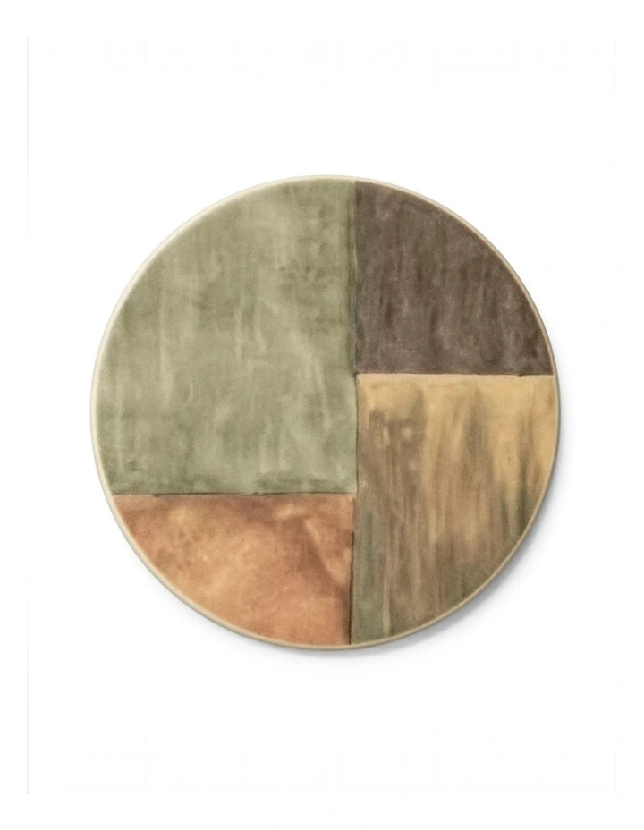 Set of 4 Earth Tone Geometric Ceramic Coaster 4 x 4 image 4
