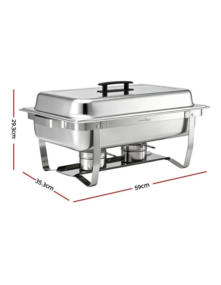 5-Star Chef Chafing Dish 8L 2-Pan Buffet Warmer Food Warmer Catering Server image 2