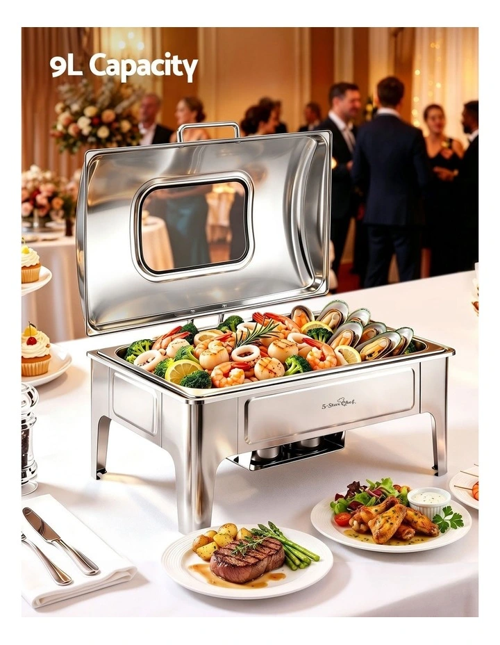 5-Star Chef 9L Chafing Dish Buffet Warmer Food Warmer Catering Server image 4