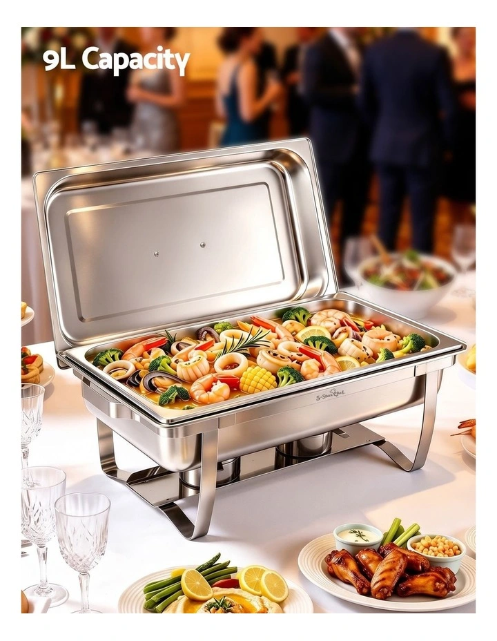 5-Star Chef Chafing Dish 9L 1-Pan Buffet Warmer Food Warmer Catering Server image 4