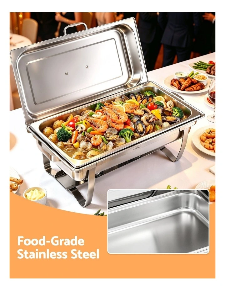 5-Star Chef Chafing Dish 9L 1-Pan Buffet Warmer Food Warmer Catering Server image 5