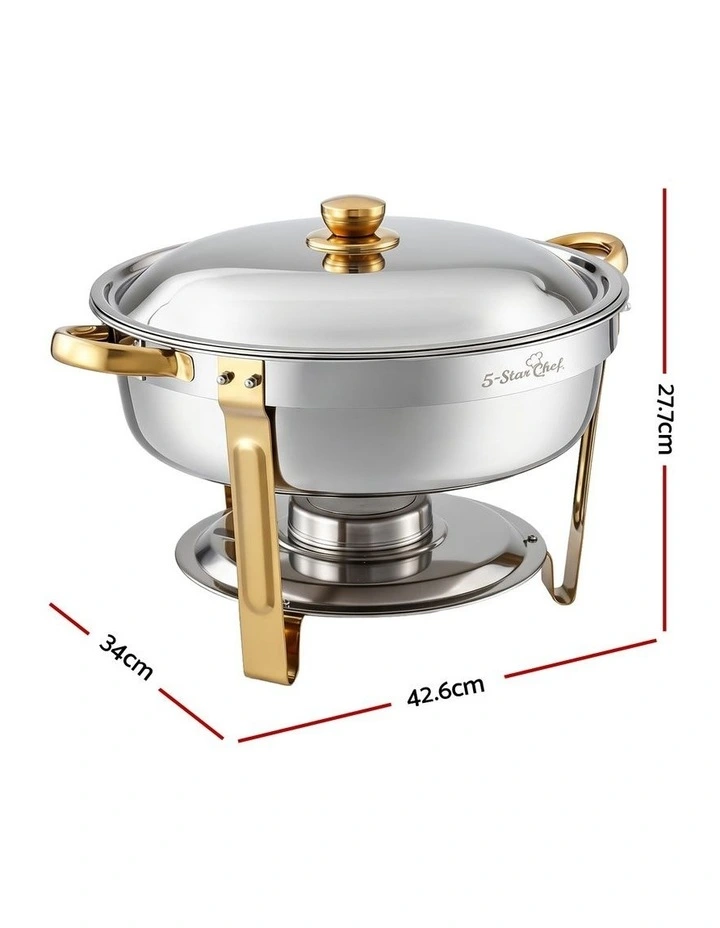 5-Star Chef 5L Chafing Dish Set 2-Pack, Food Warmer Catering Server Buffet image 2