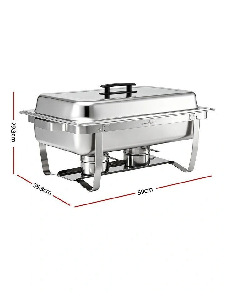 5-Star Chef Chafing Dish 7.5L 3-Pan Buffet Warmer Food Warmer Catering Server image 2