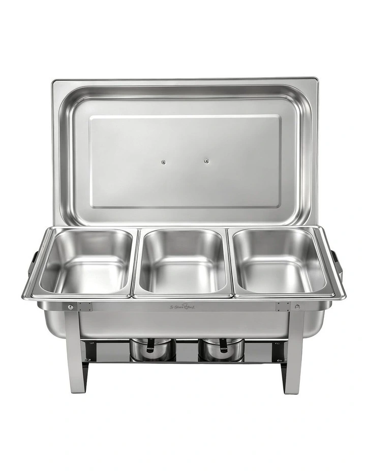 5-Star Chef Chafing Dish 7.5L 3-Pan Buffet Warmer Food Warmer Catering Server image 3