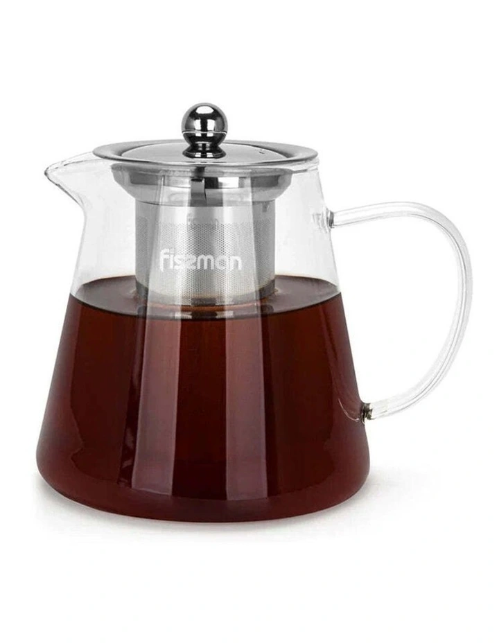 Fissman Teapot Borosilicate Glass with Stainless Steel Filter 950ml image 1