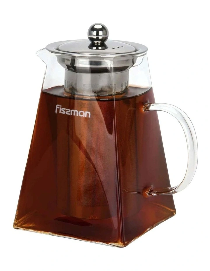 Fissman Teapot Borosilicate Glass with Stainless Steel Filter 950ml image 1