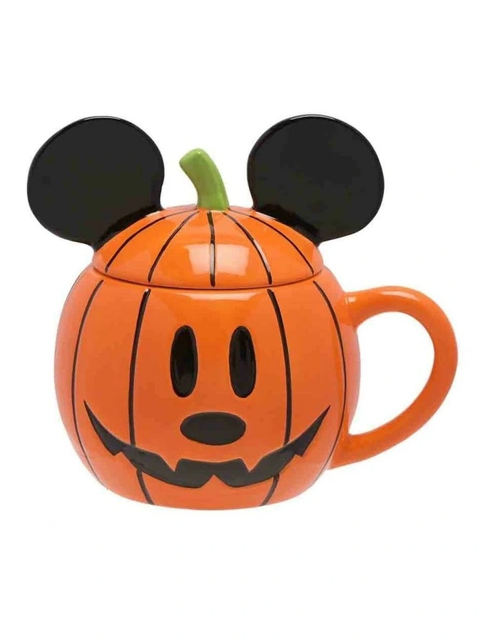 Disney Gifts - Halloween Themed Mickey Head Pumpkin Design, Ceramic Mug, 15cm (Length) image 1