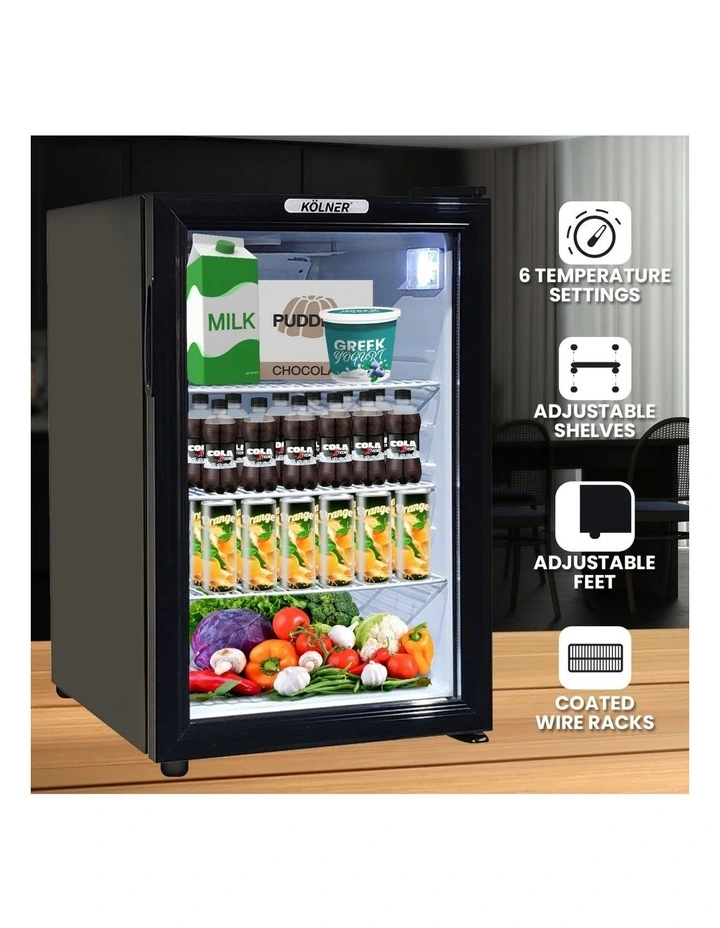 Kolner 70L Mini Bar Fridge Glass Door Beverage Cooler Wine Drinks Refrigerator image 3