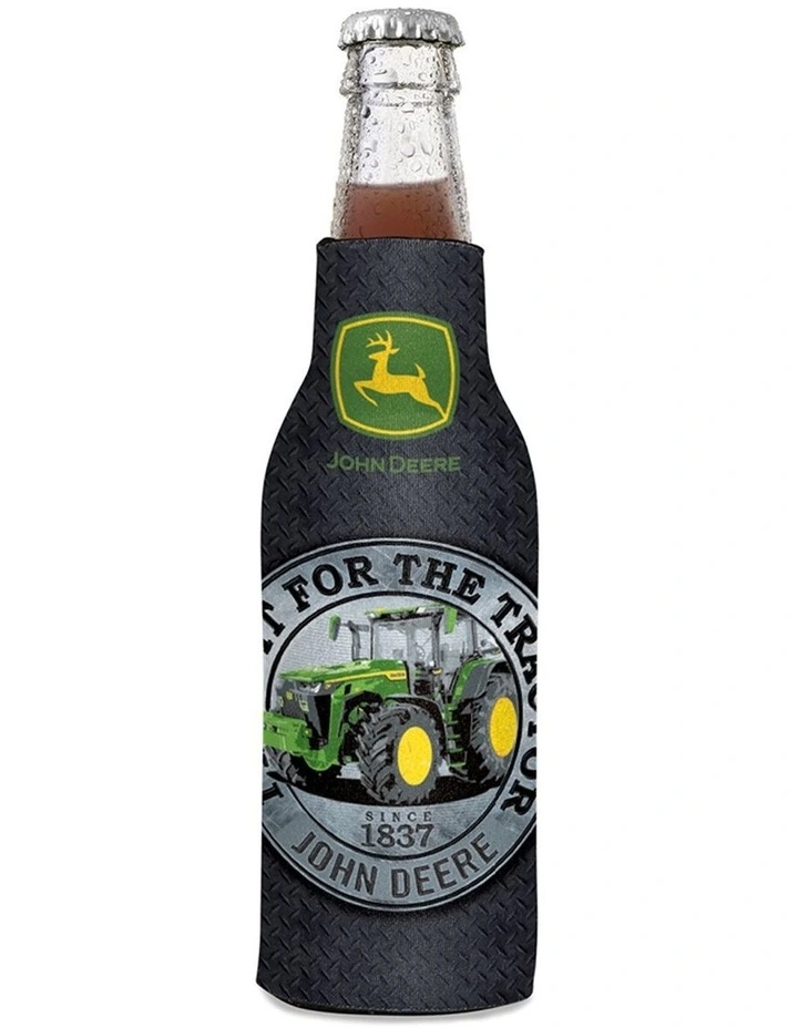 John Deere Bottle Cooler/Stubbie Holder w/Tractor Graphic 12oz/375ml Green/Black image 1
