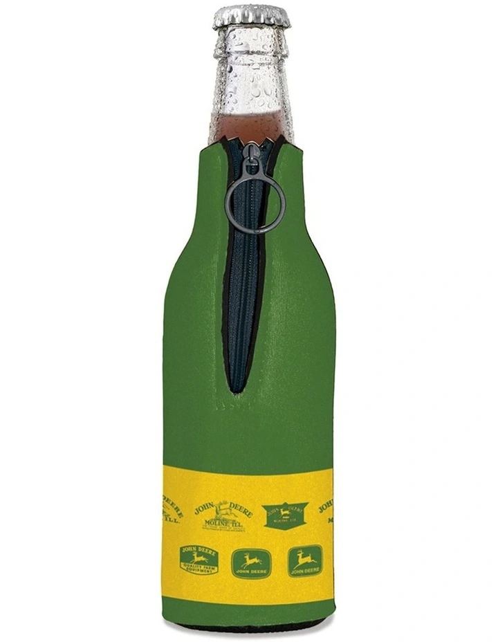 John Deere Bottle Cooler/Stubbie Holder w/Retro Vintage Logos 12oz/375ml Green image 2