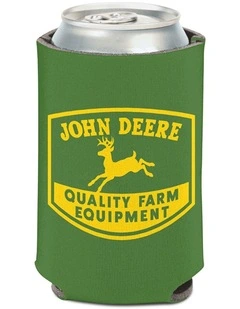 John Deere Can Cooler/Stubbie Holder-Green w/ Retro Farm Logo 12oz/375ml