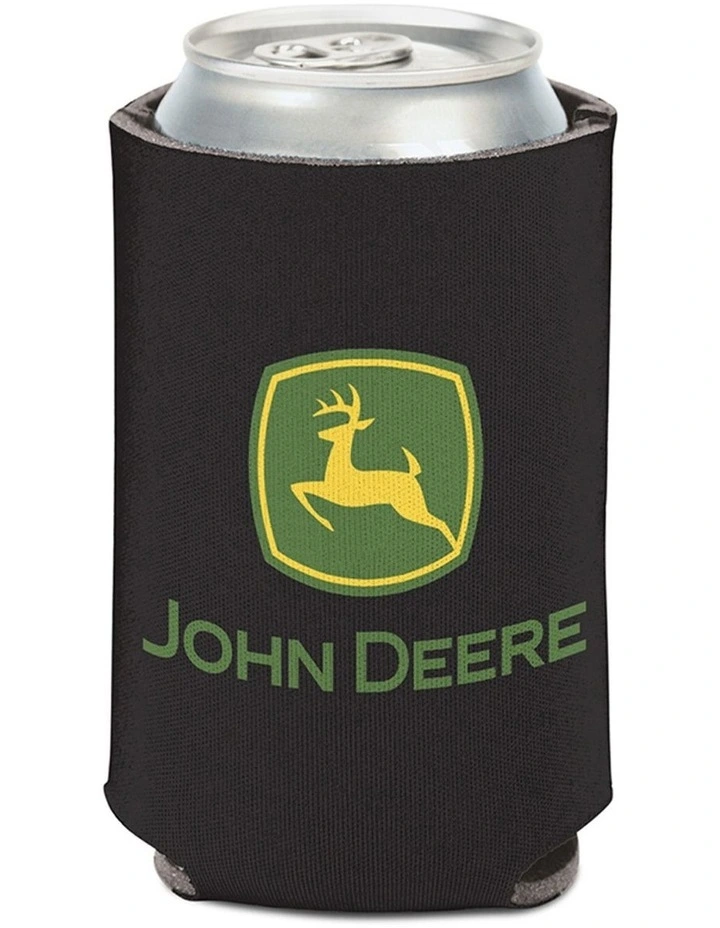 John Deere Foam Can Cooler/Stubbie Holder w/2-Sided Logo 12oz/375ml Black image 1