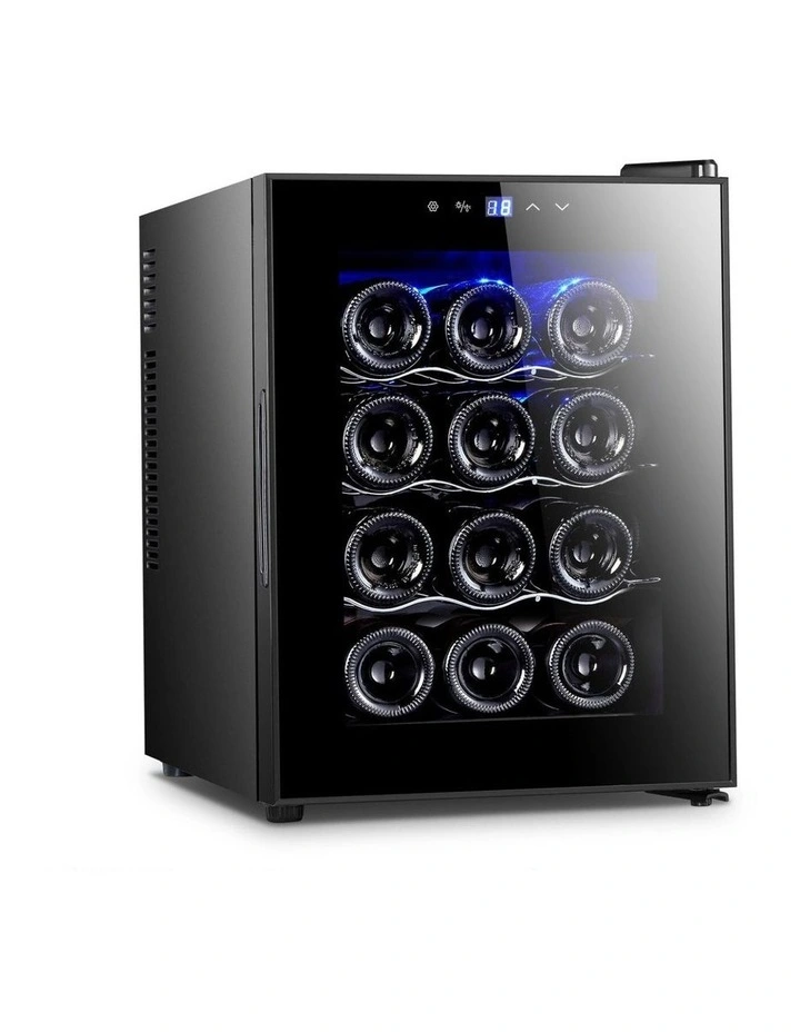 12 Bottle Thermoelectric Wine Fridge, 65W, UV Protected Glass Door, Soft LED Illumination image 1