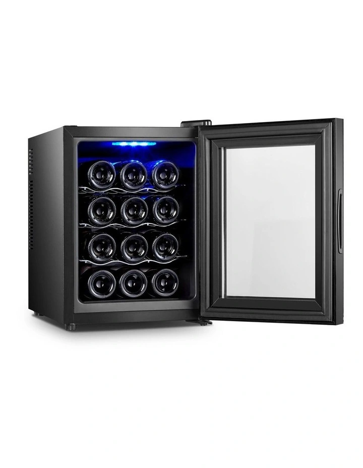 12 Bottle Thermoelectric Wine Fridge, 65W, UV Protected Glass Door, Soft LED Illumination image 2