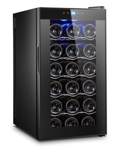18 Bottle Thermoelectric Wine Fridge, 130W, UV Protected Glass Door, Soft LED Illumination