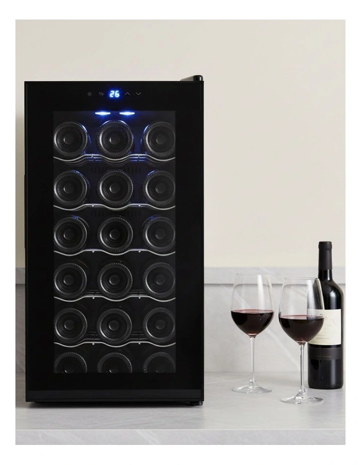 18 Bottle Thermoelectric Wine Fridge, 130W, UV Protected Glass Door, Soft LED Illumination image 3