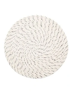 Fab Habitat Dove Set Of 4 Braided Jute Round Placemat in Ivory