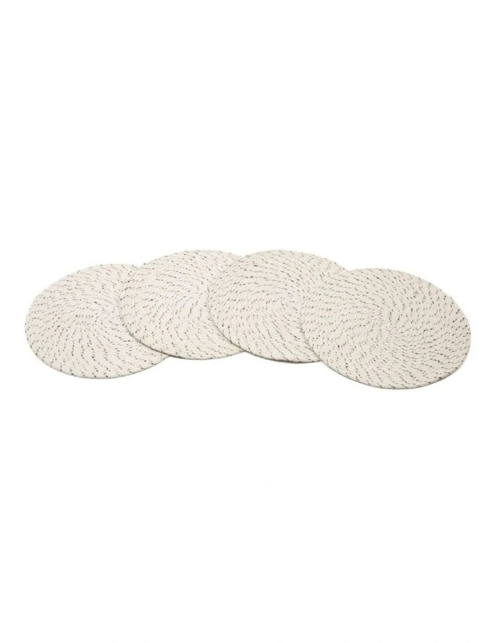 Fab Habitat Dove Set Of 4 Braided Jute Round Placemat in Ivory image 4