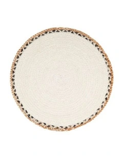 Fab Habitat Linnet Set Of 4 Jute Braided Round Placemats in Cream