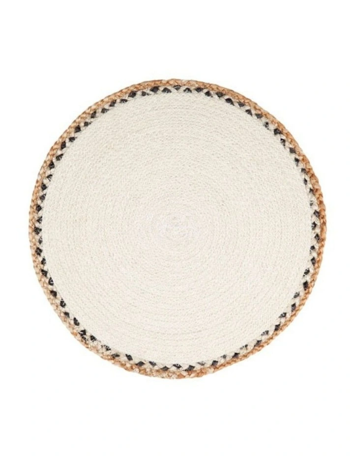 Fab Habitat Linnet Set Of 4 Jute Braided Round Placemats in Cream image 1
