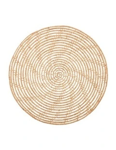 Fab Habitat Magpie Set Of 4 Palm Fibre Handmade Round Placemat