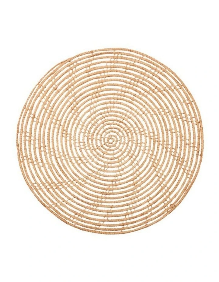 Fab Habitat Magpie Set Of 4 Palm Fibre Handmade Round Placemat image 1