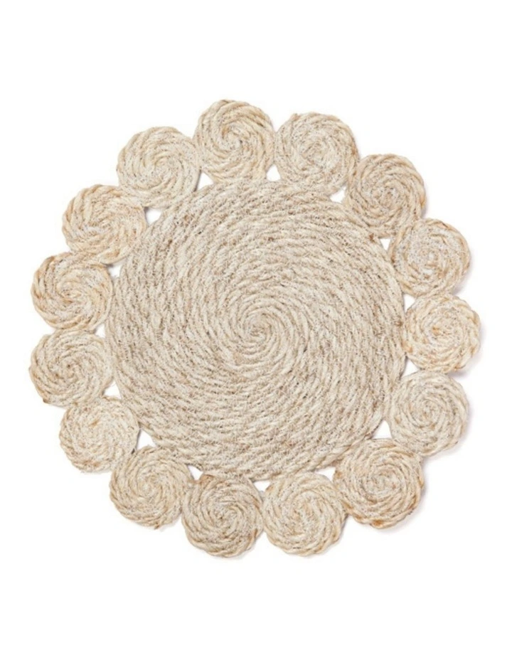 Fab Habitat Tern Set Of 4 Decorative Jute Round Placemats image 1