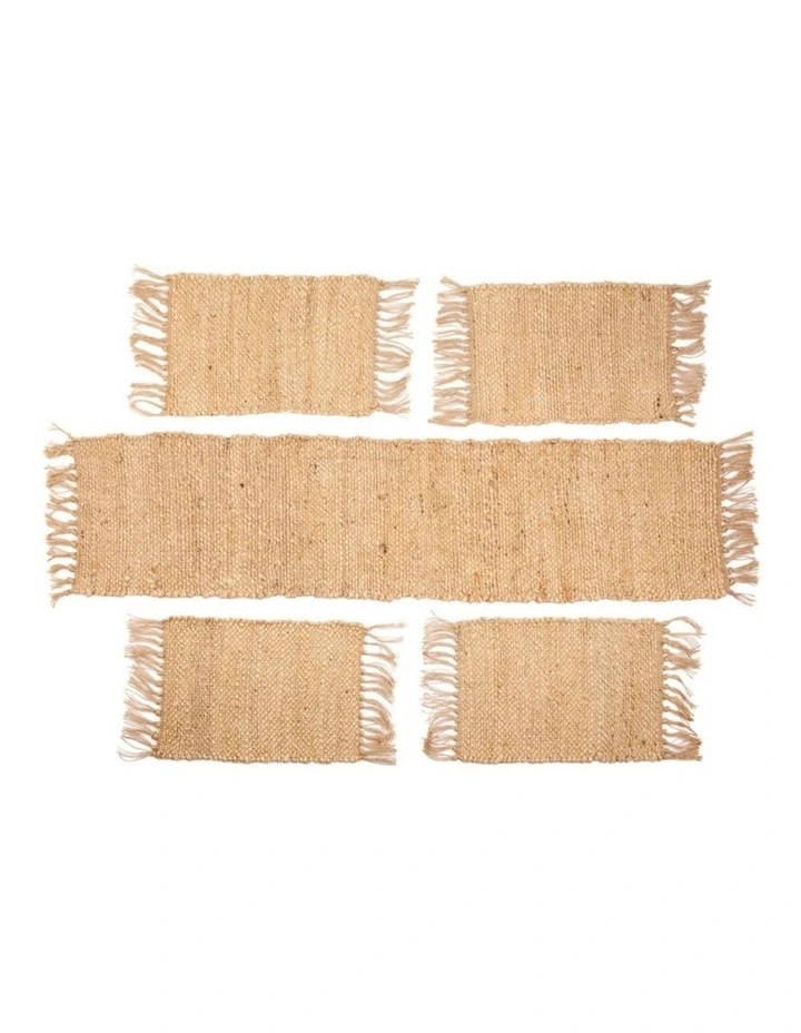 Fab Habitat Chandan Set Of 4 Modern Jute Rectangle Placemats image 3