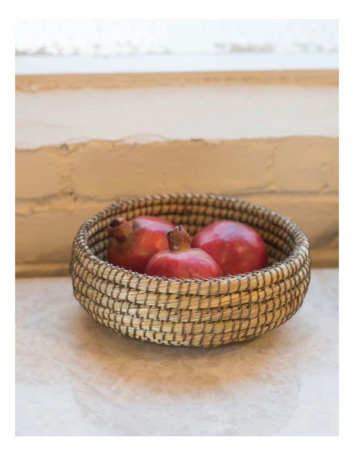 Fab Habitat Kaisa Set of 3 Handmade Round Kaisa Grass Decorative Fruit Bowls image 3