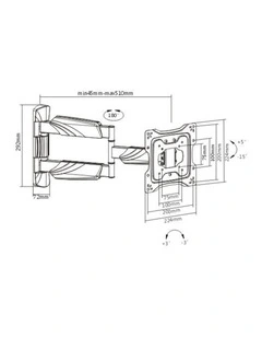 Brateck Elegant Full Motion TV Wall Mount Fit 23-42 - Black