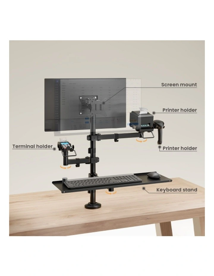 Brateck POS Mounting Solution For Dual Screens - Black image 2