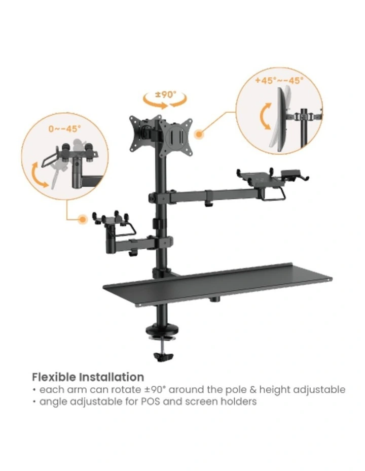 Brateck POS Mounting Solution For Dual Screens - Black image 3