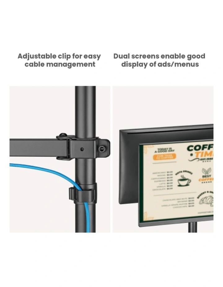Brateck POS Mounting Solution For Dual Screens - Black image 4