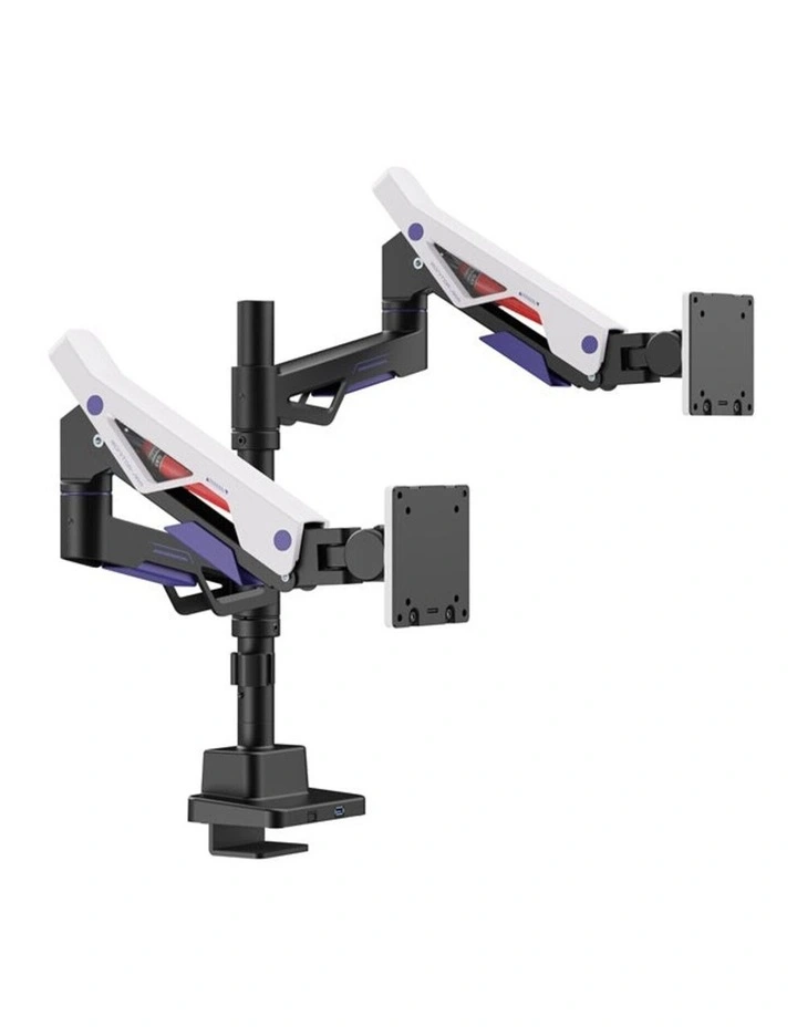 Brateck Atlas Neo Dual Monitor Arm 2457 USB-A & USB-C - Matte Black image 1