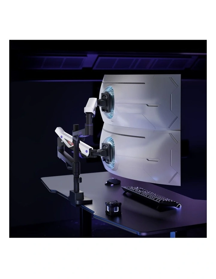 Brateck Atlas Neo Dual Monitor Arm 2457 USB-A & USB-C - Matte Black image 4