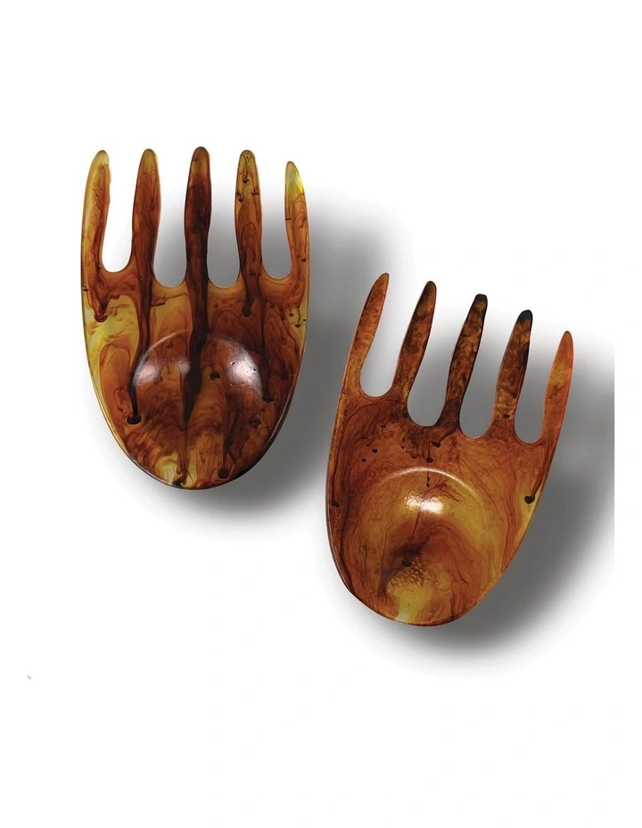 Urban Attitude SHELLY Salad Hands Servers 14 x 9.3cm - Burnt Amber image 2