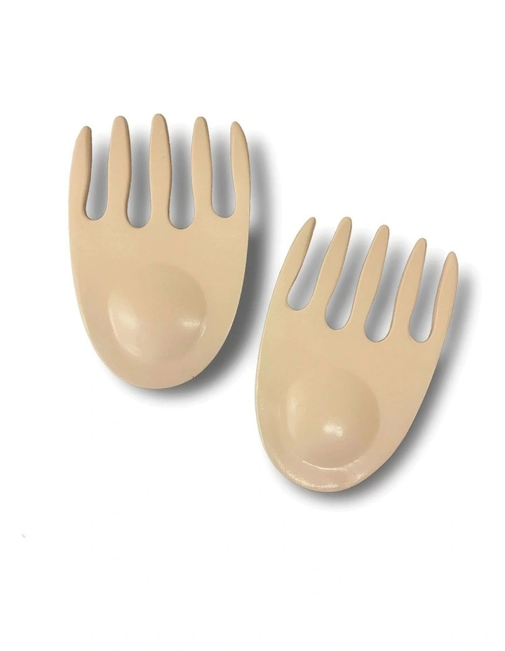 Urban Attitude SHELLY Salad Hands Servers 14 x 9.3cm - Stone Ivory image 2