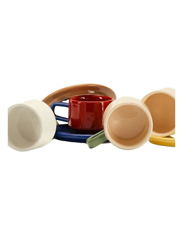 Spill the Tea Cup and Saucer in Red and Blue image 2