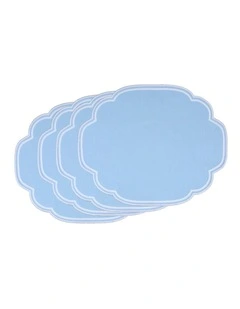 Gelato Scalloped Placemat Set of 4 33x48cm Baby Blue
