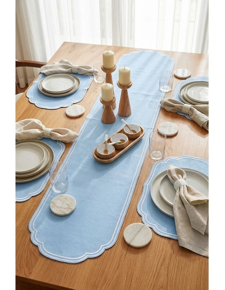 Gelato Scalloped Placemat Set of 4 33x48cm Baby Blue image 4