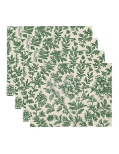 Floral Sonata Placemat Set of 4 33x48cm Green